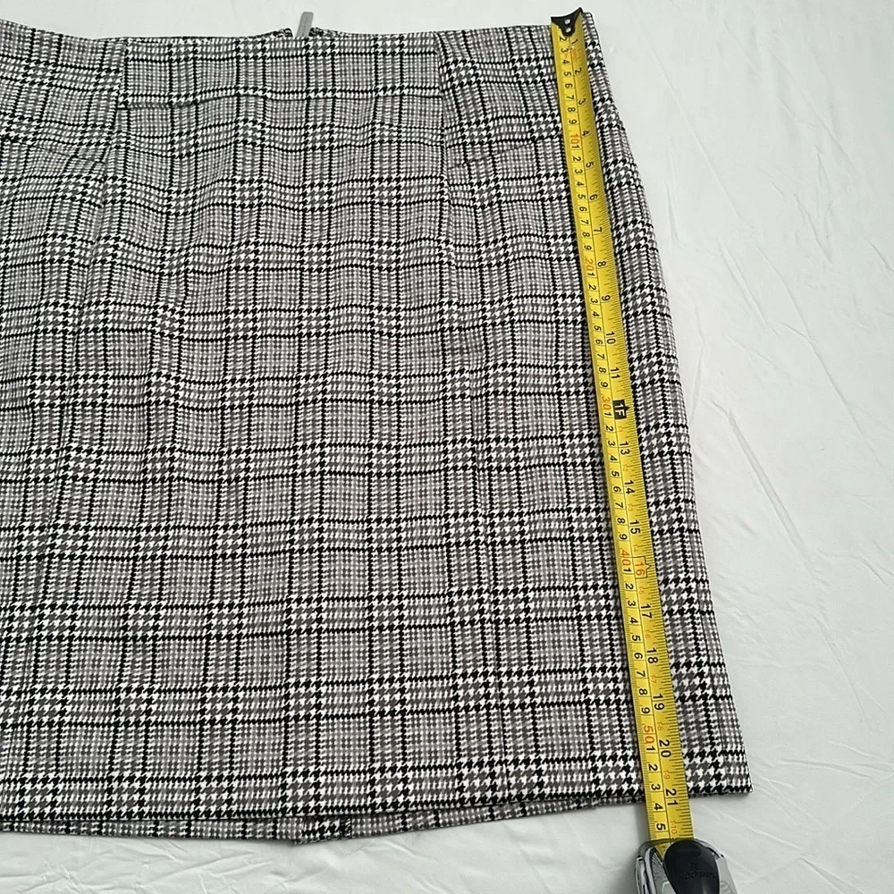 MICHAEL Michael Kors multicolor gray white black plaid stretch pencil skirt